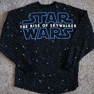 Disney Star Wars Rise of Skywalker Spirit Jersey‎ Small Black Galaxy Puff Print